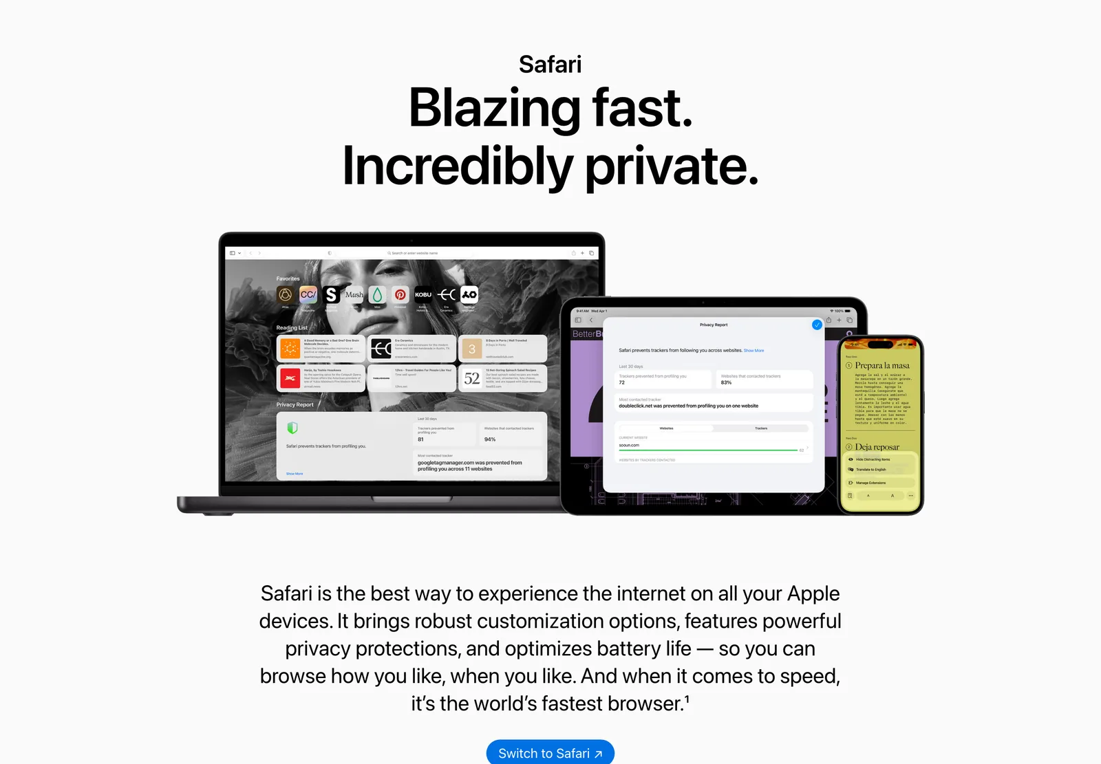 Browsers I rotate through on Mac: Safari