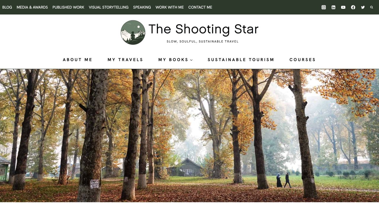 The Shooting Star travel blog homepage by Shivya Nath.