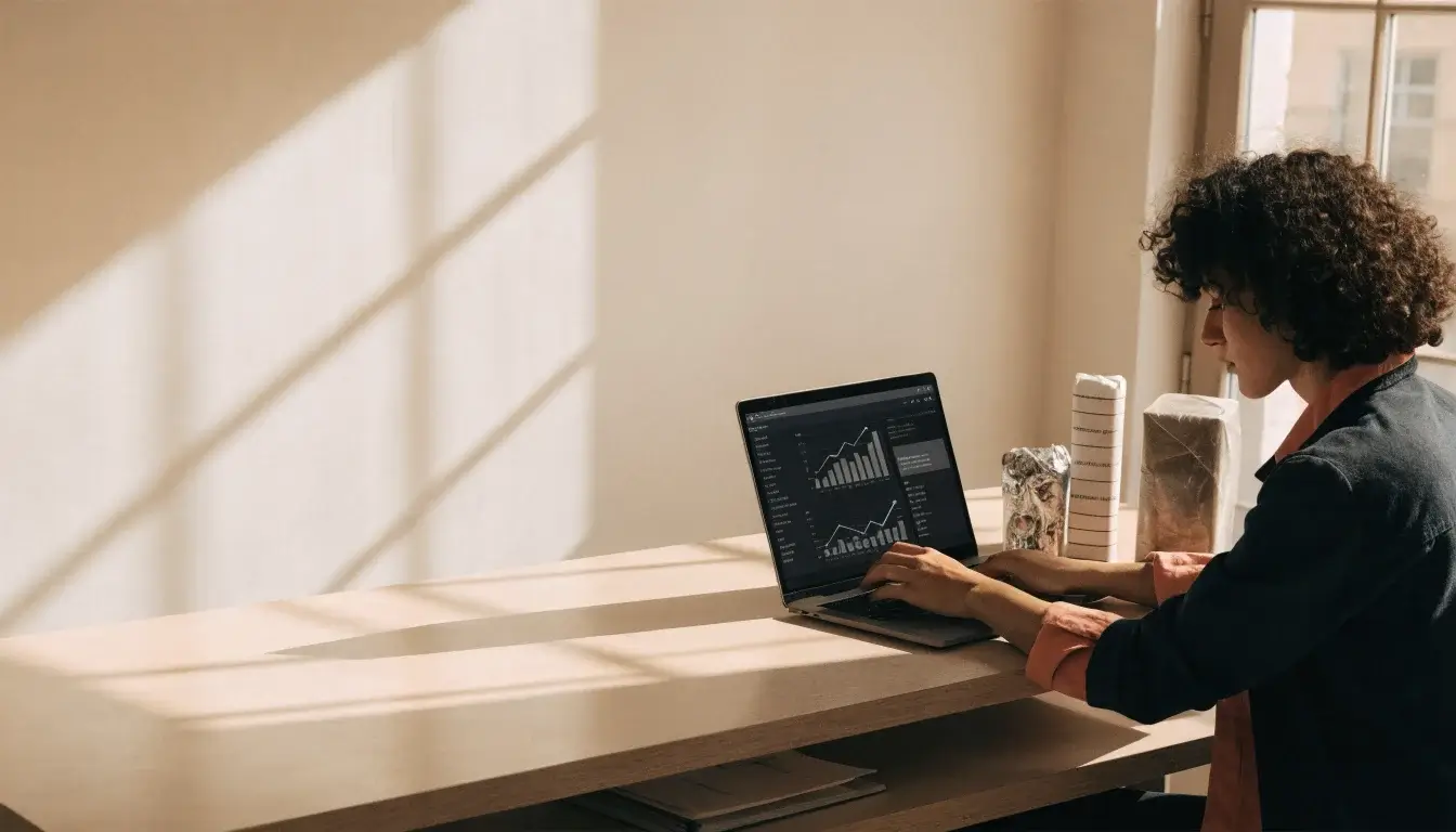 Blogger reviewing affiliate sales data for products from Shopify stores.