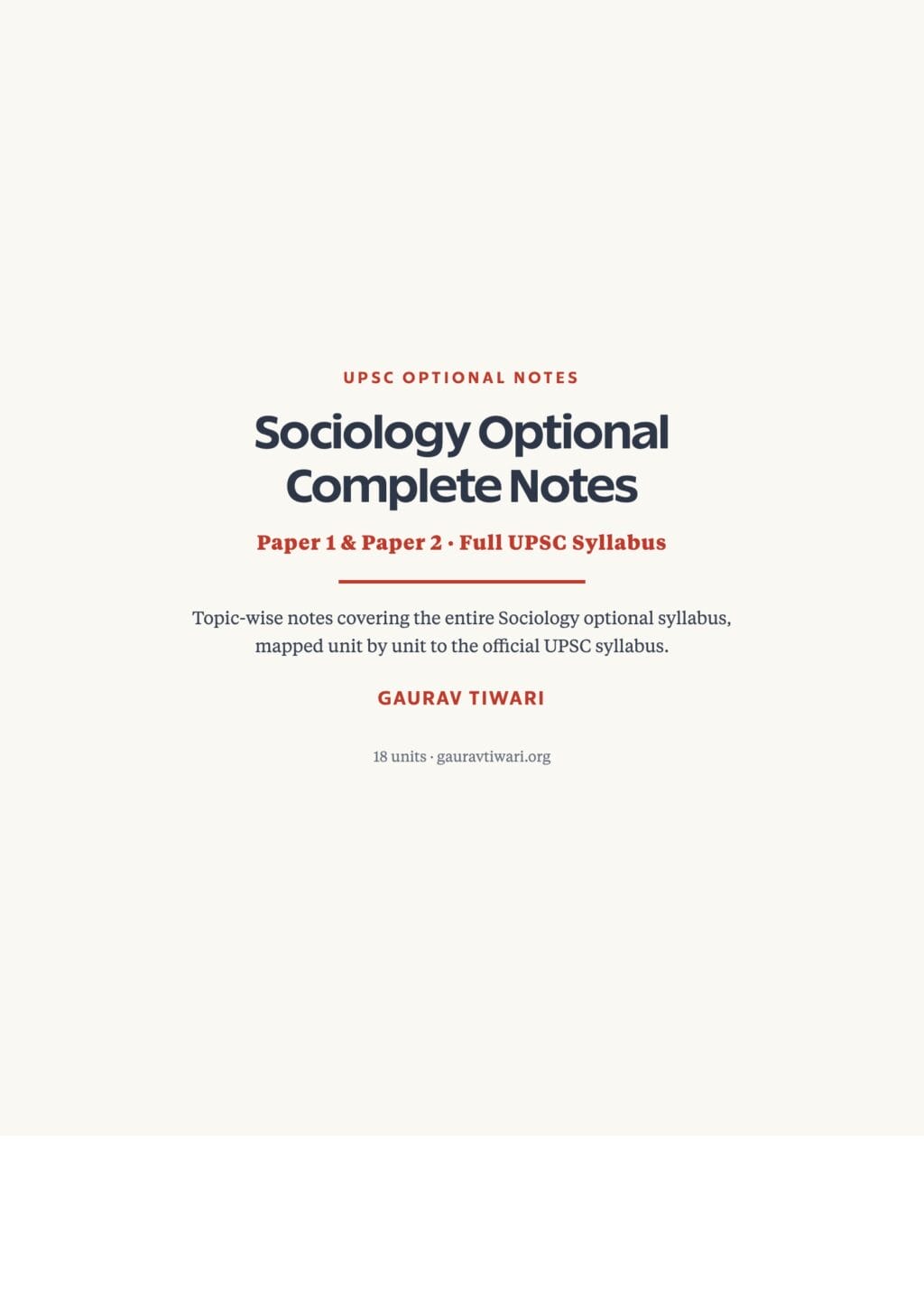 Sociology Optional Notes (Free PDF) — Complete Topic-Wise Notes for UPSC
