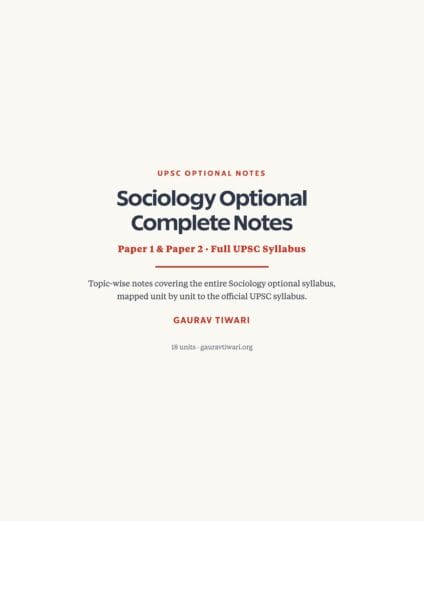 Sociology Optional Notes (Free PDF) — Complete Topic-Wise Notes for UPSC