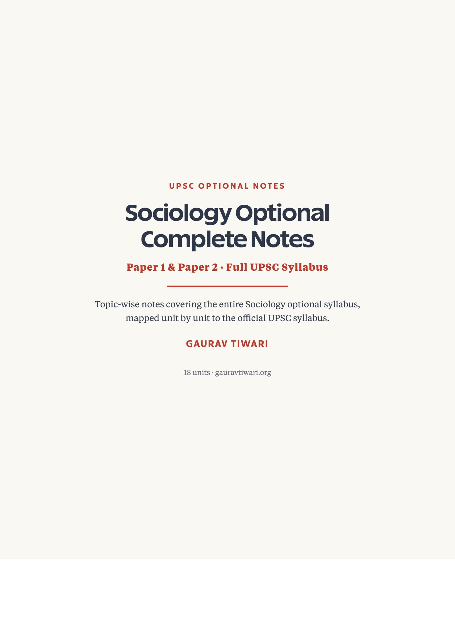 Sociology Optional Notes (Free PDF) — Complete Topic-Wise Notes for UPSC