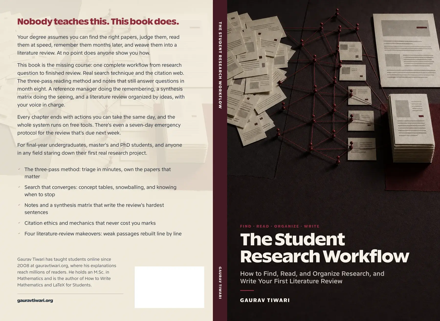 The Student Research Workflow full paperback cover with back, spine, and front