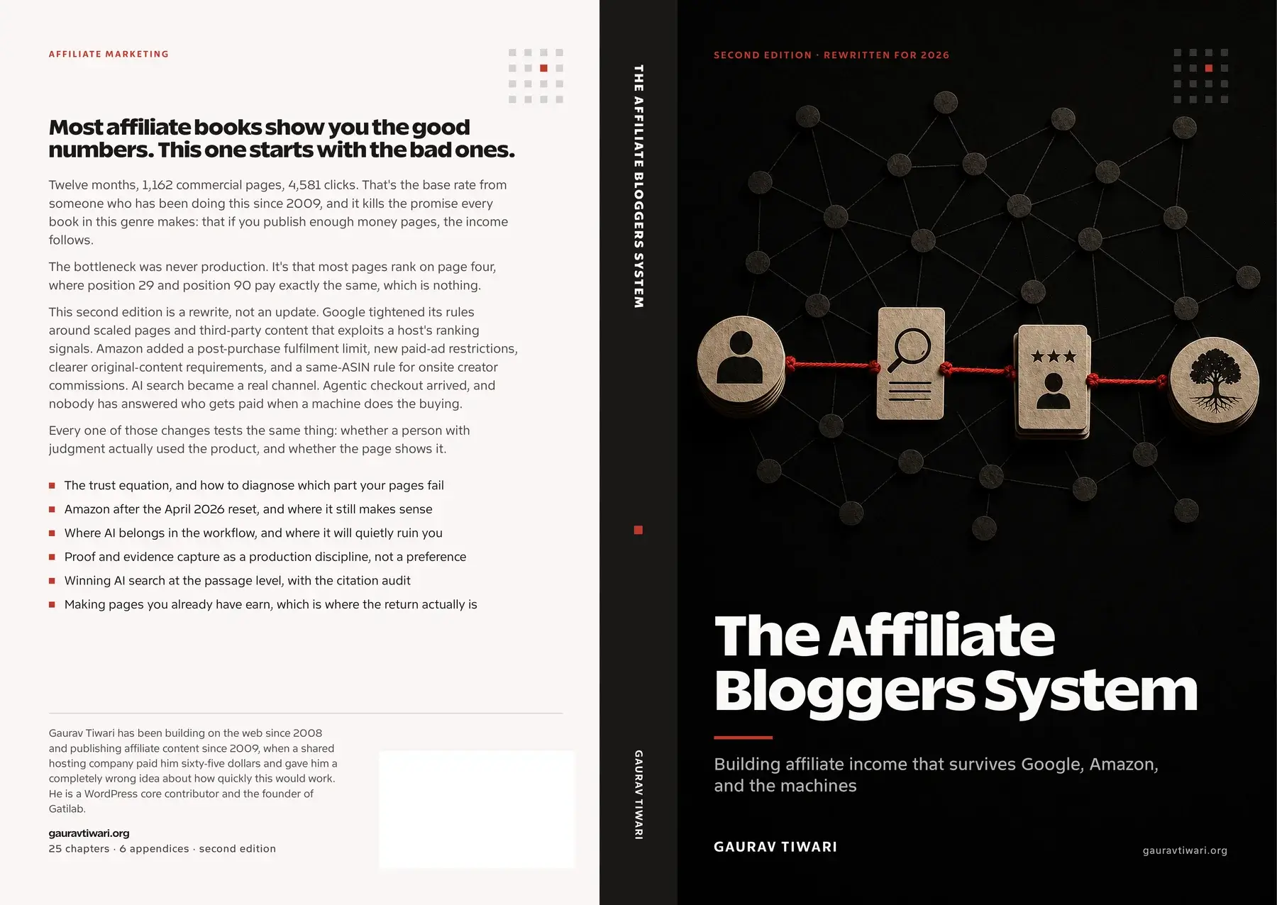 The Affiliate Bloggers System full paperback cover with back, spine, and front