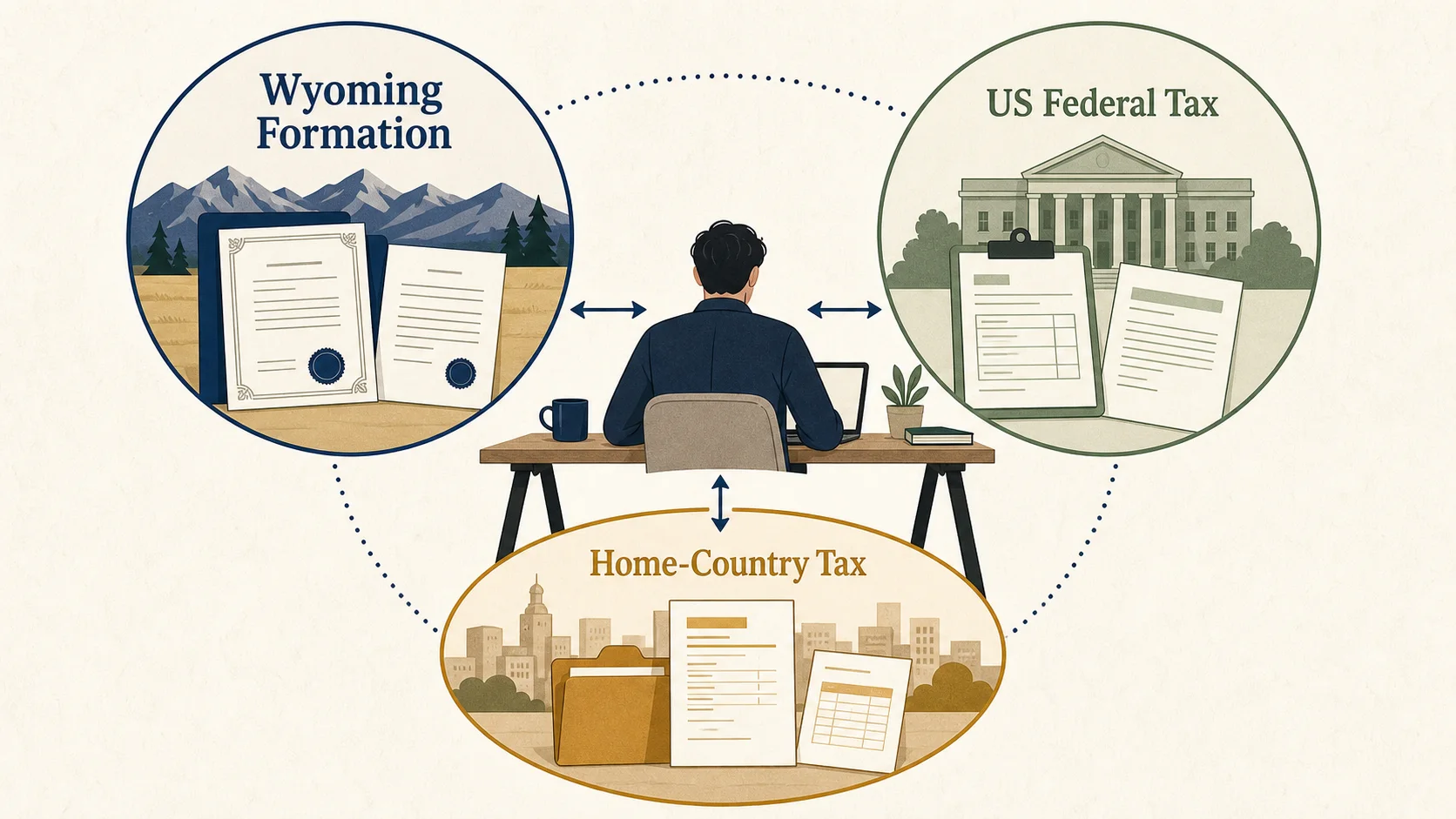 Cross-border obligations for a US LLC from abroad: Wyoming, federal, and home-country rules
