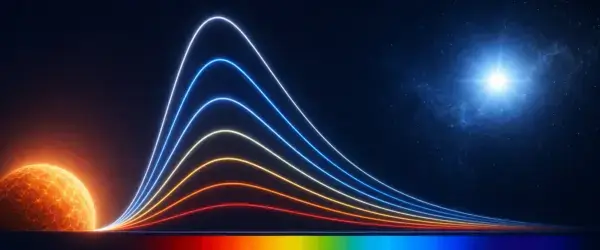 Blackbody spectrum peaks shifting with temperature in Wien's displacement law.