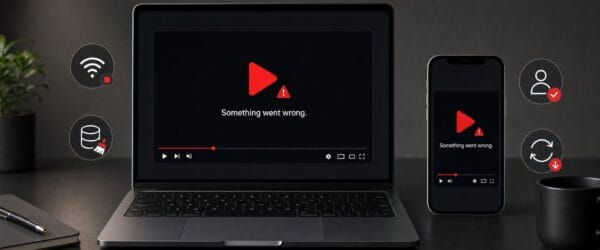 YouTube Something Went Wrong error on laptop and phone