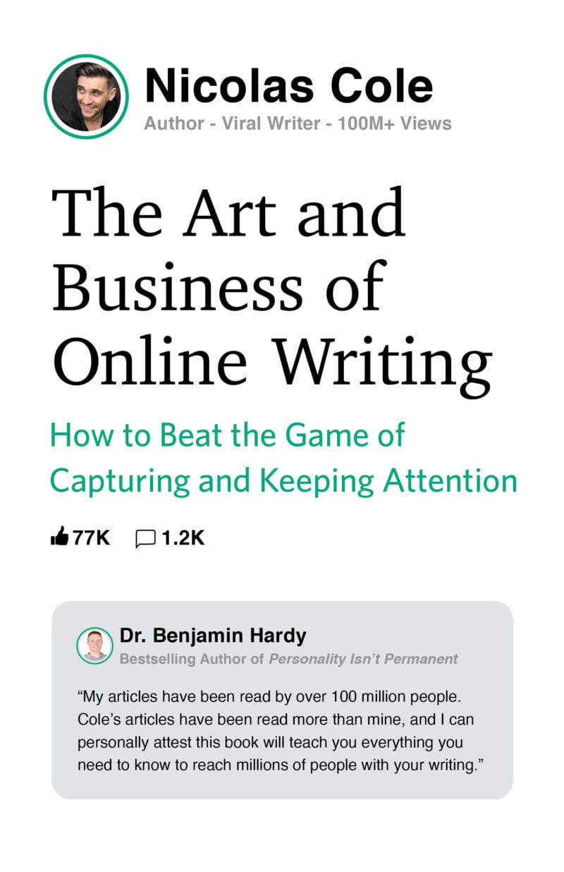 The Art and Business of Online Writing book cover by Nicolas Cole