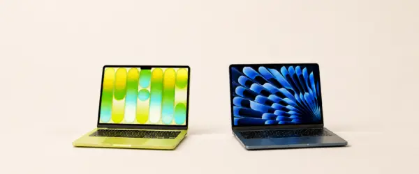 MacBook Neo and MacBook Air side by side on a light background