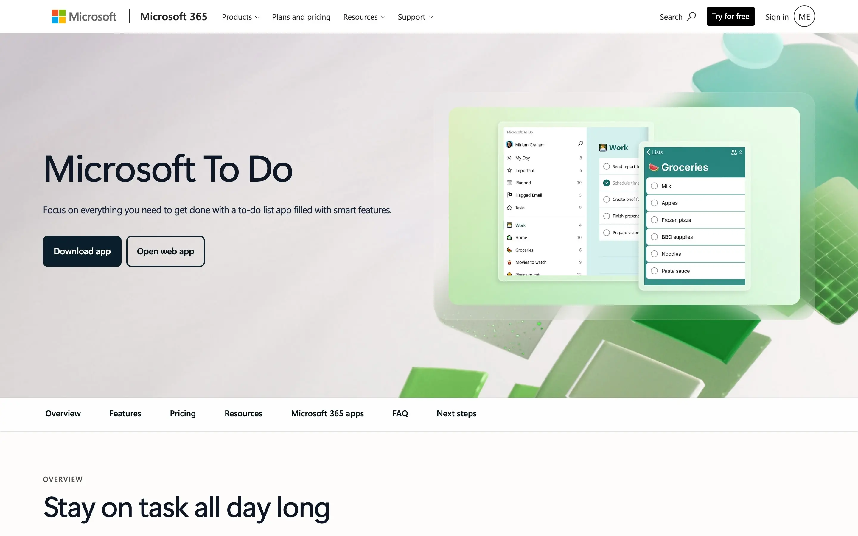 Microsoft To Do app with free task lists across desktop, mobile, and the web