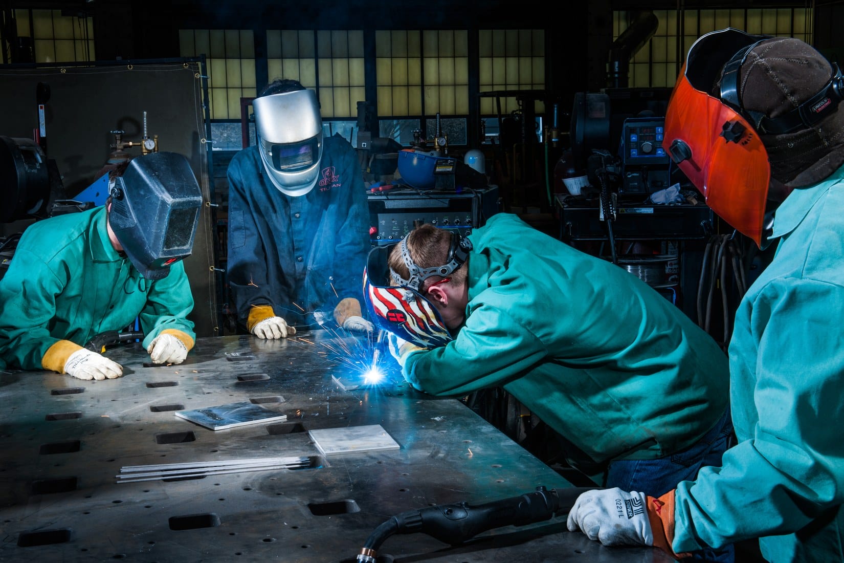 NASA Learning Resources image showing engineers working on spacecraft hardware