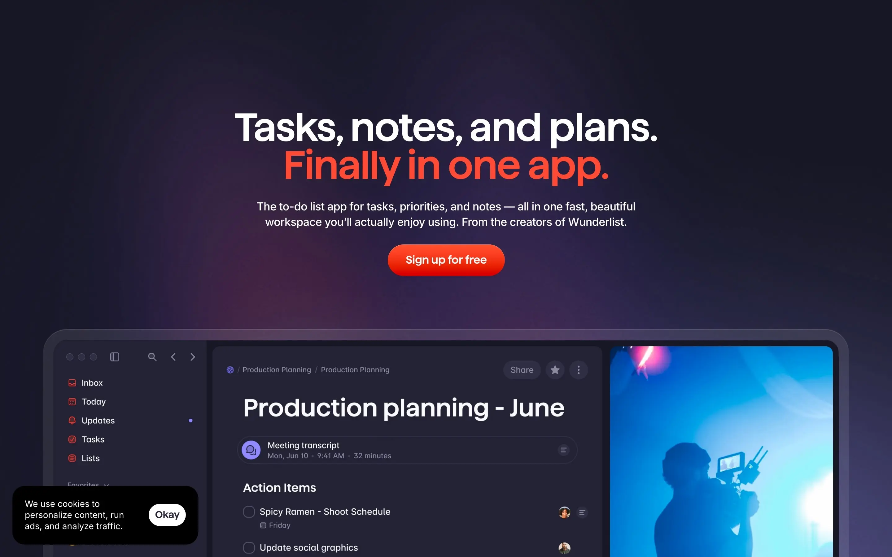 Superlist workspace combining tasks, notes, plans, and files