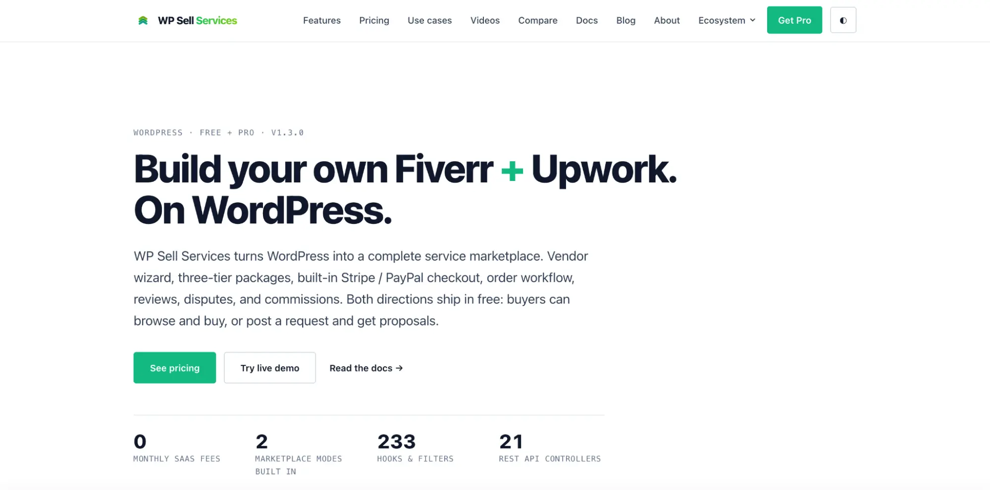 WP Sell Services homepage for building a Fiverr and Upwork style service marketplace on WordPress
