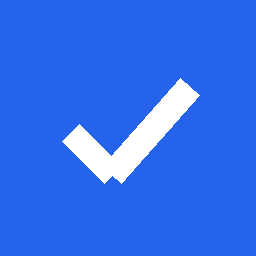 Blue square icon with a white check mark for the fictional Demo Task Planner