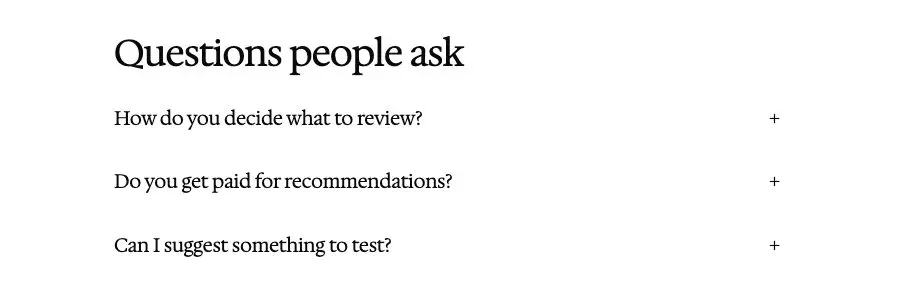 FAQ pattern in Osmium's Editorial style