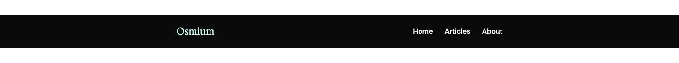 Header, dark pattern in Osmium's Editorial style