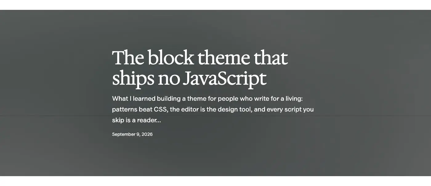 Opener, newest post as a cover pattern in Osmium's Editorial style