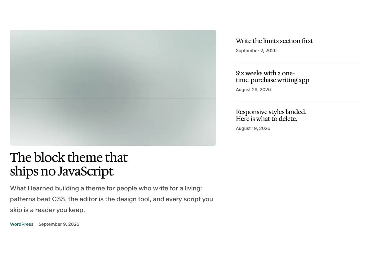 Opener, magazine front pattern in Osmium's Editorial style