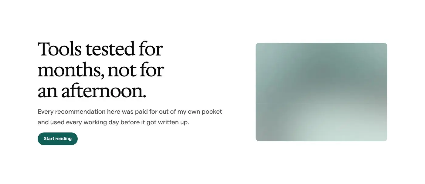 Opener, text beside an image pattern in Osmium's Editorial style