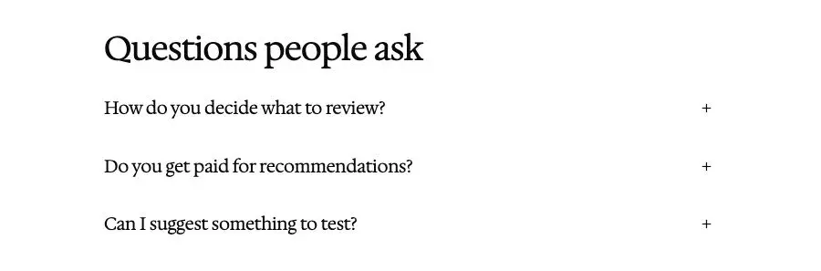 FAQ pattern in Osmium's Editorial style