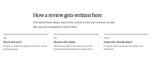 Three things explained pattern in Osmium's Editorial style