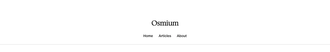 Header, centered pattern in Osmium's Editorial style