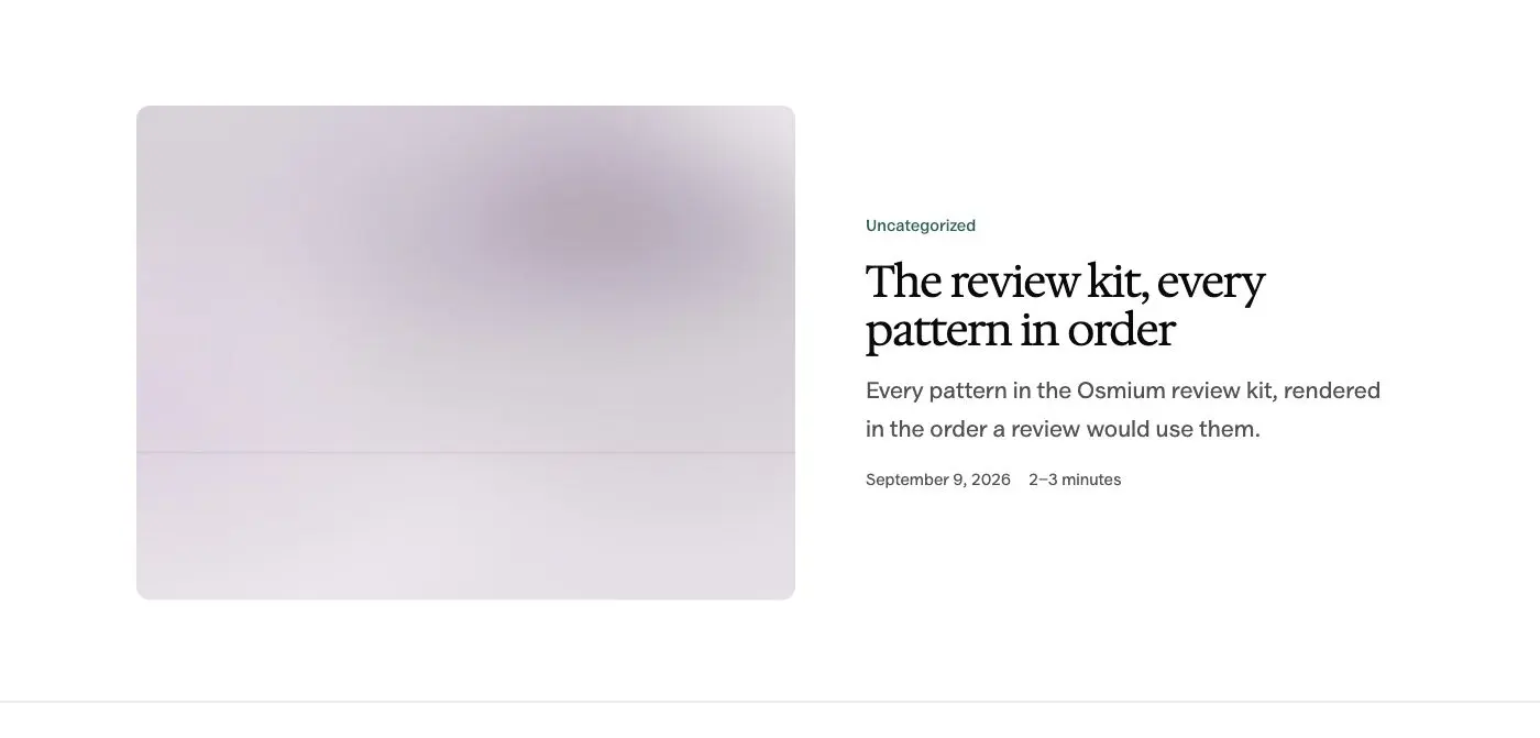 Opener, the newest post pattern in Osmium's Editorial style