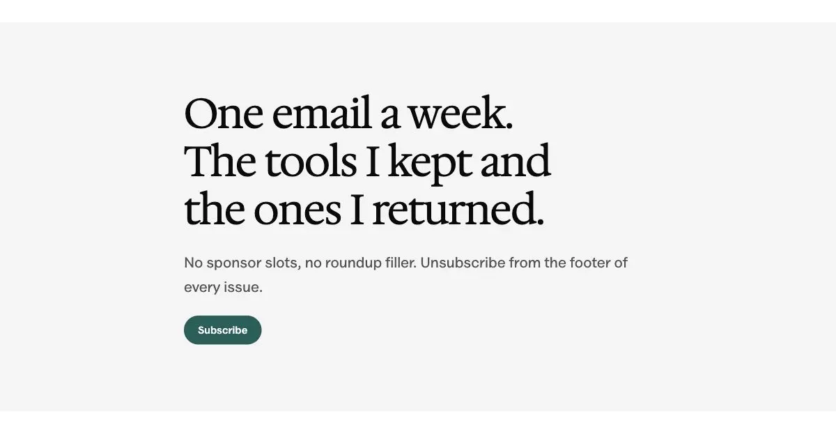 Hero with newsletter slot pattern in Osmium's Editorial style