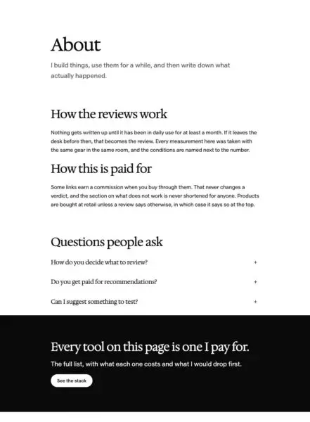 About page pattern in Osmium's Editorial style