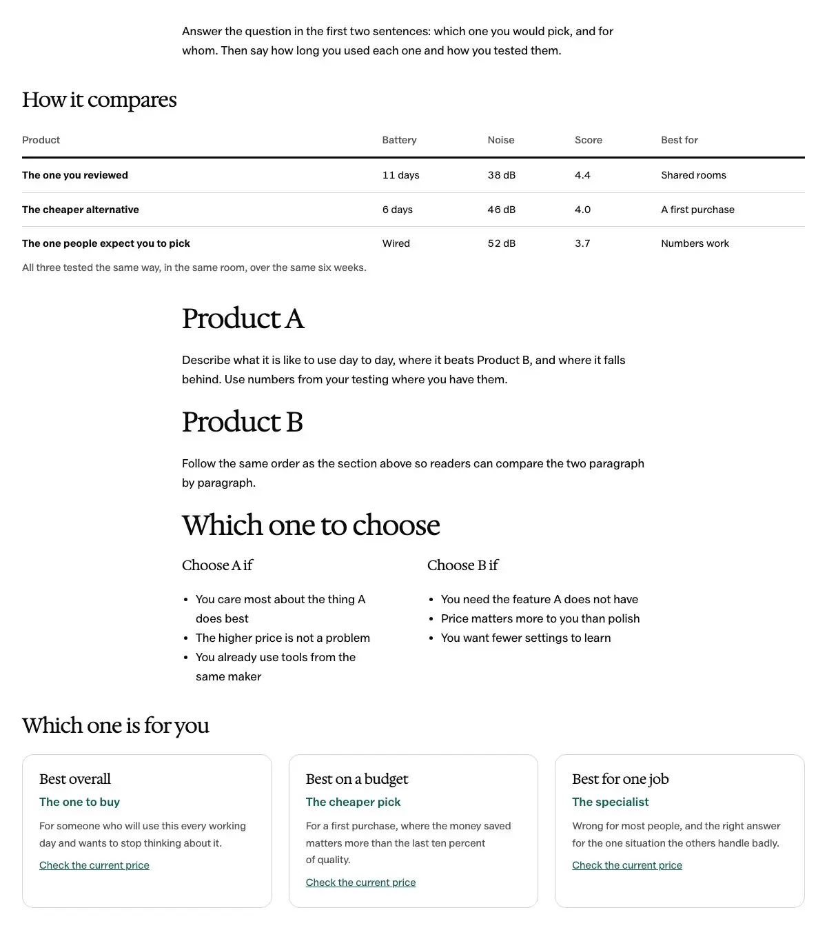 Comparison post pattern in Osmium's Editorial style