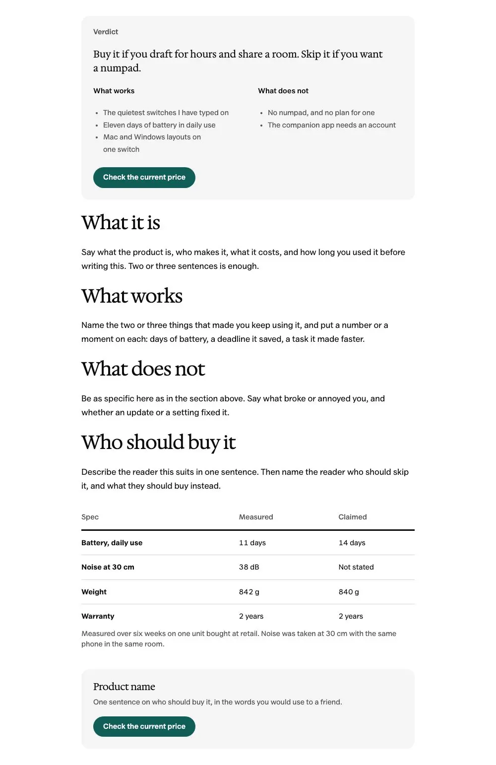 Review post pattern in Osmium's Editorial style