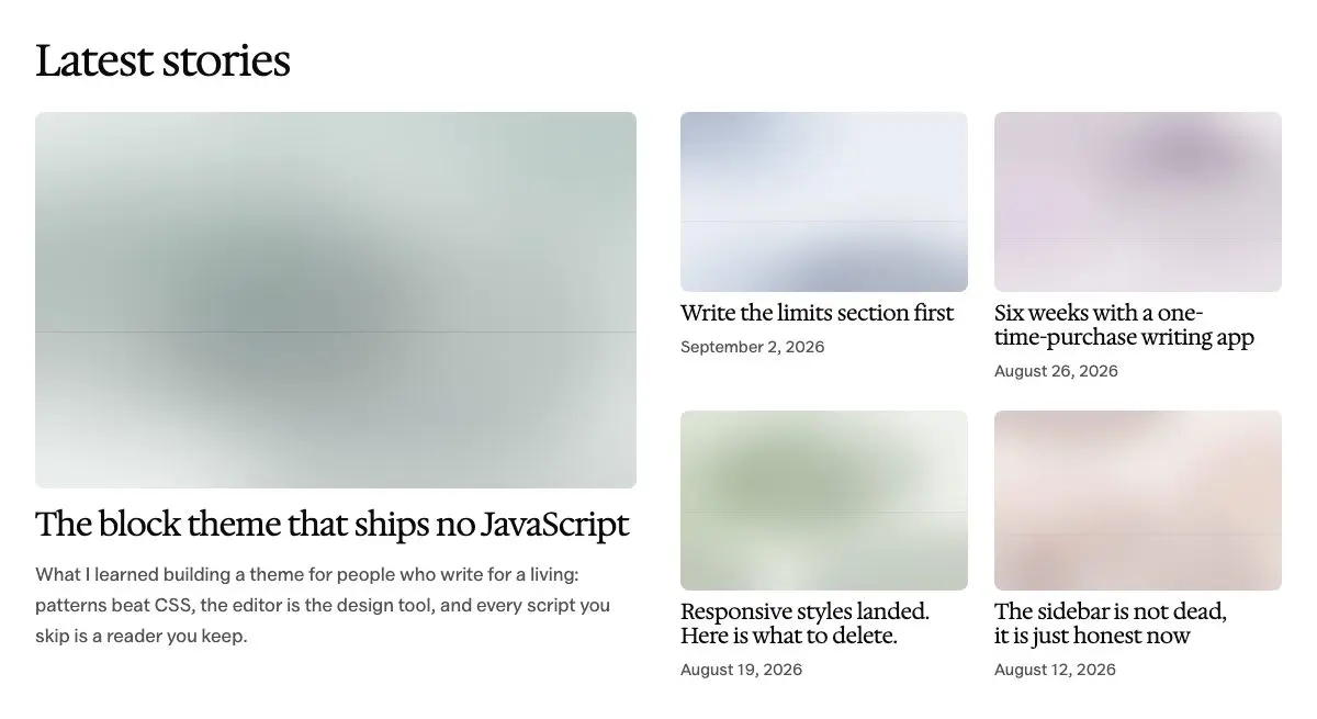 Magazine grid pattern in Osmium's Editorial style