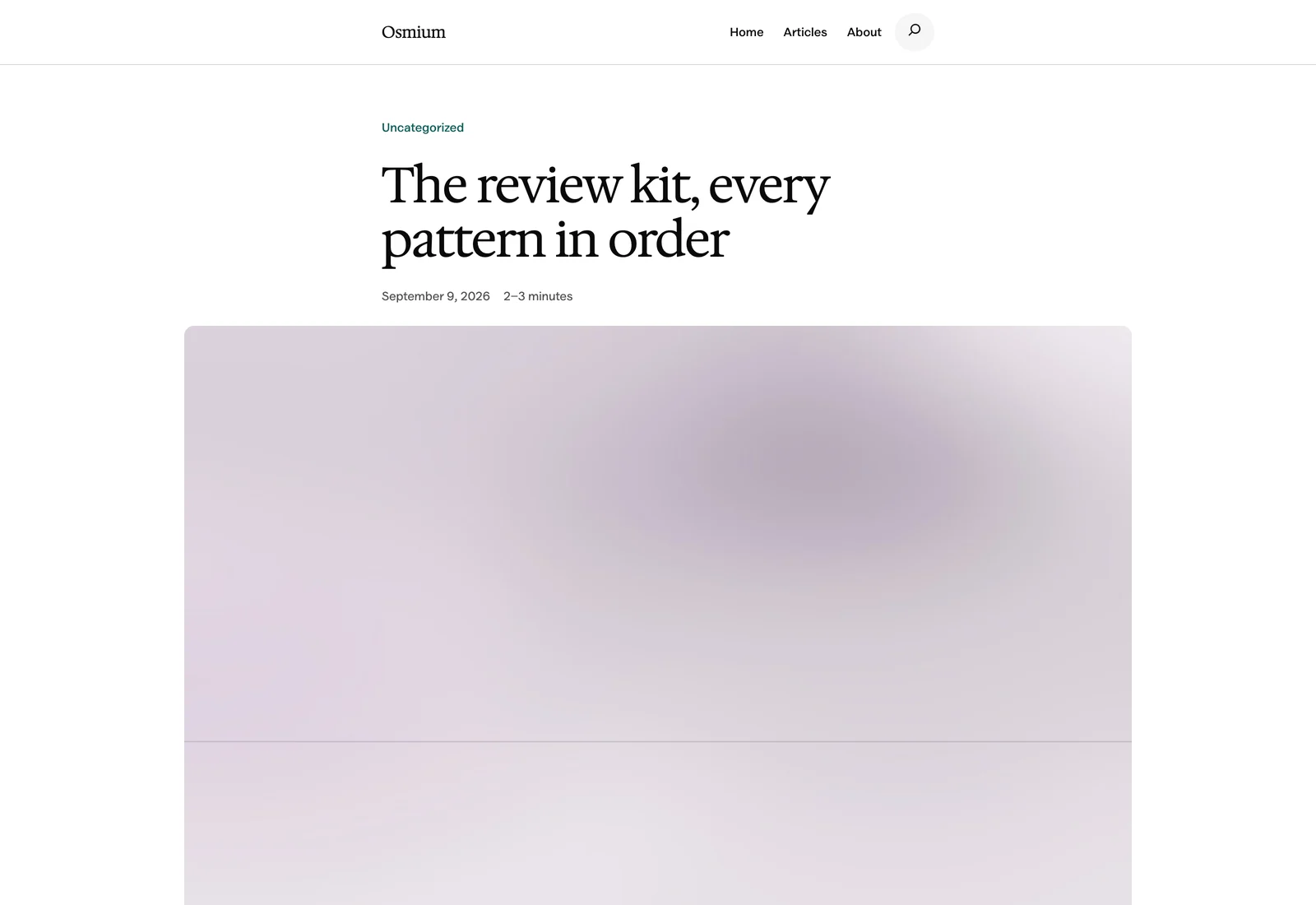 Osmium's review kit with a verdict, pros and cons and a specification table