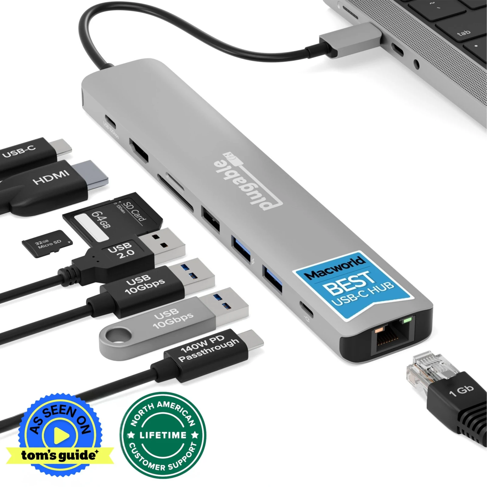 Plugable USBC-9IN1E 9-in-1 USB-C Hub