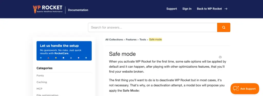 WP Rocket documentation on Safe Mode, which switches off LazyLoad, File Optimization and Content Delivery in one step