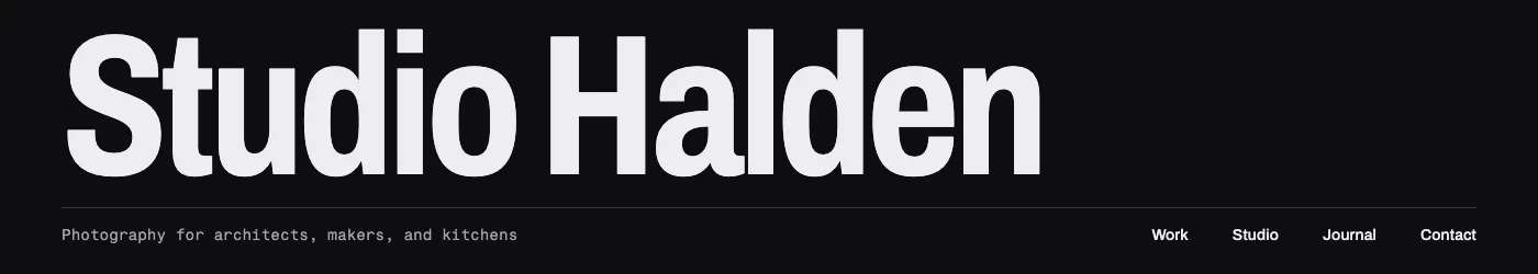Stacked name header pattern in Xenon's Darkroom design