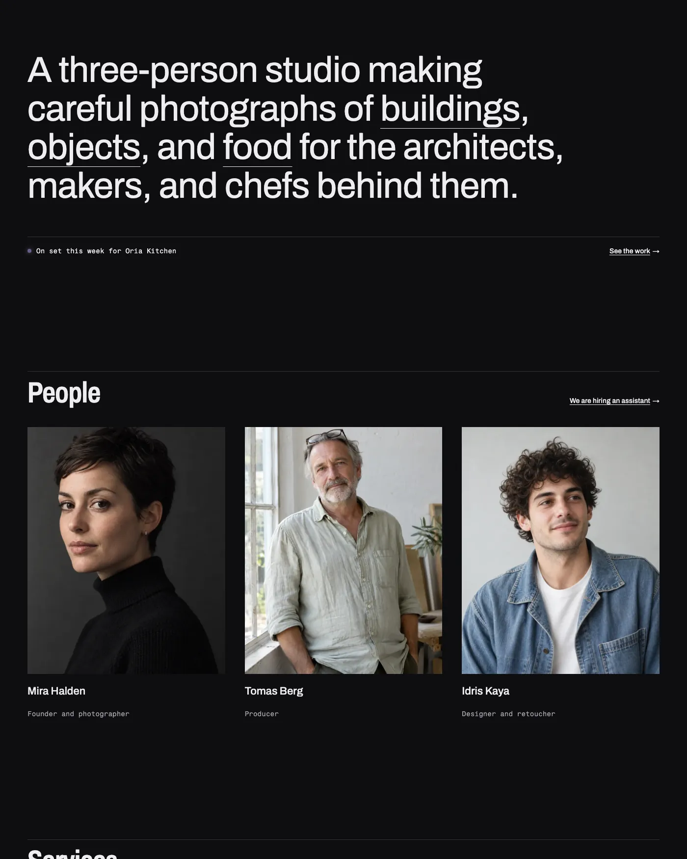 Studio page pattern in Xenon's Darkroom design