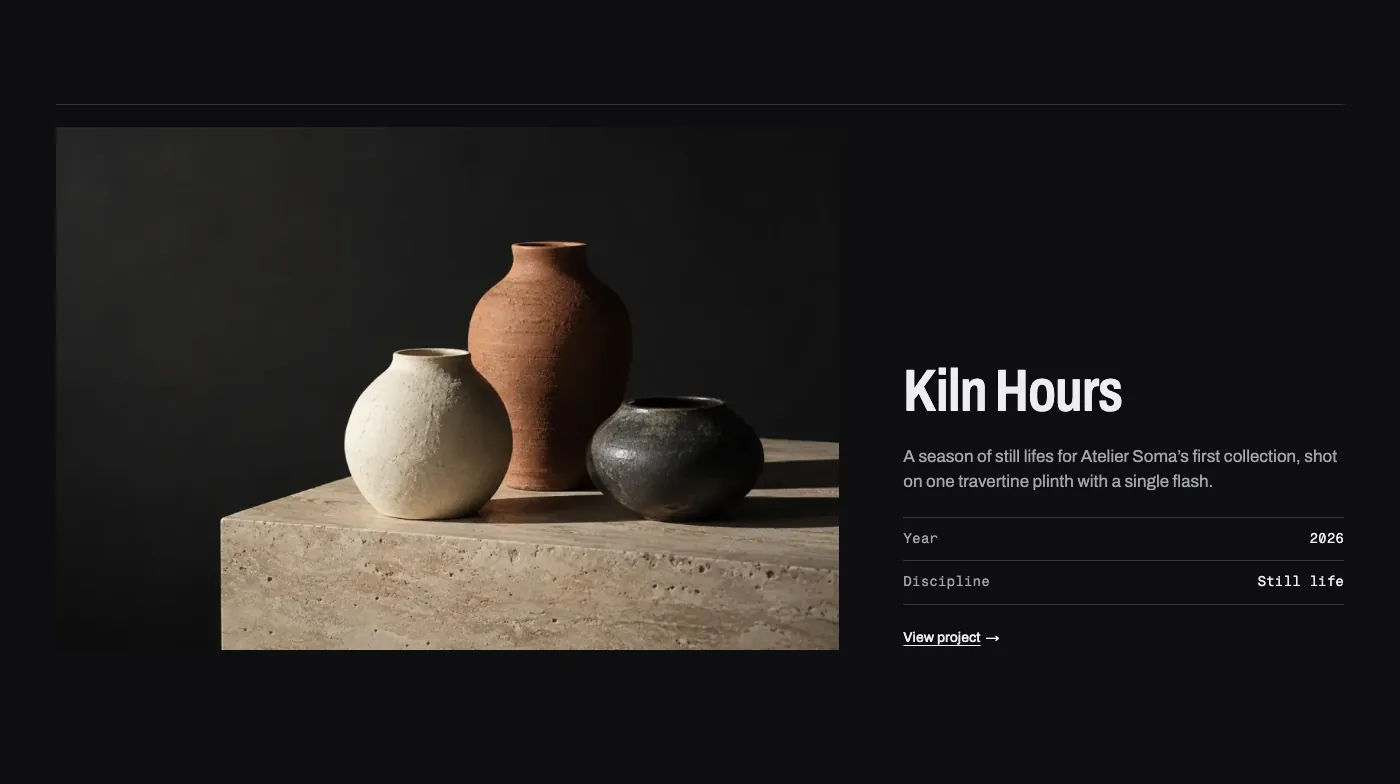 Featured project pattern in Xenon's Darkroom design