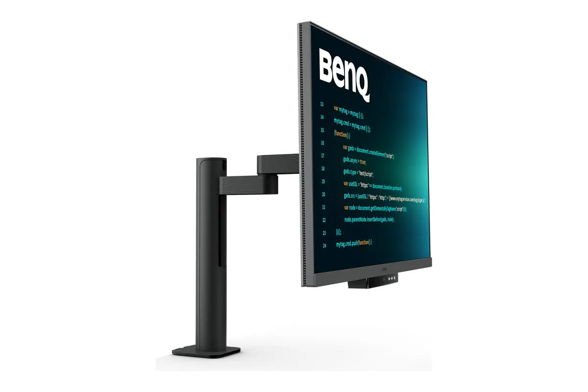 BenQ RD280UA 28.2-inch 3:2 monitor mounted on its flexible desk arm