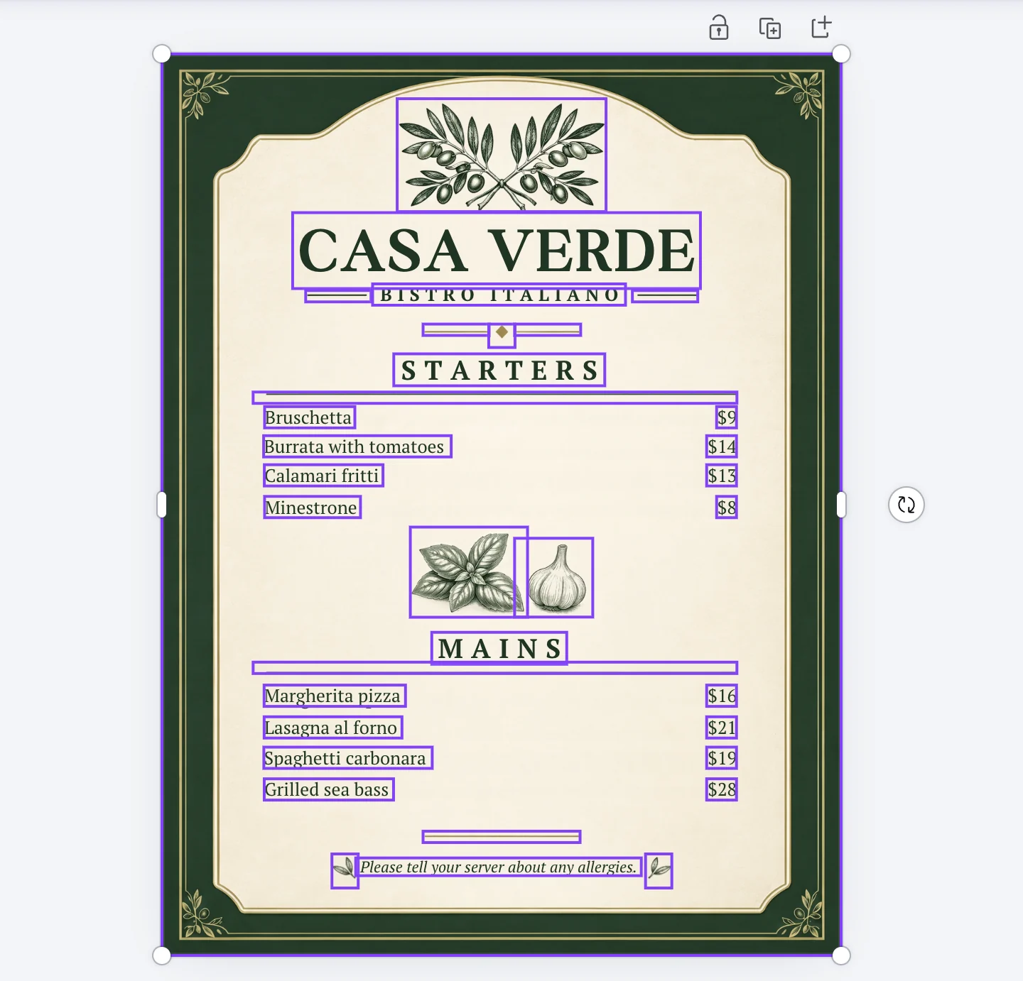 Magic Layers turned the Craft menu into editable text and separate graphics