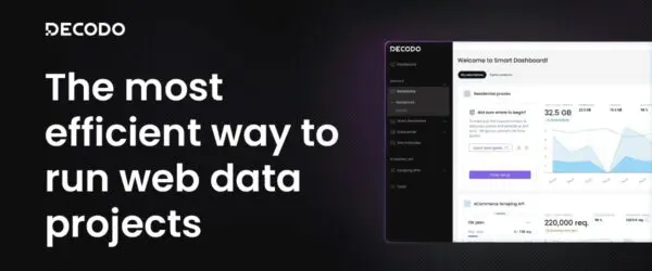 Decodo banner with its web data dashboard