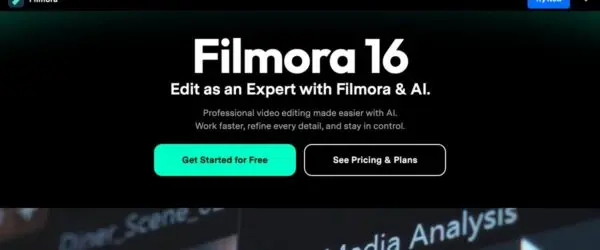 Wondershare Filmora 16 homepage hero