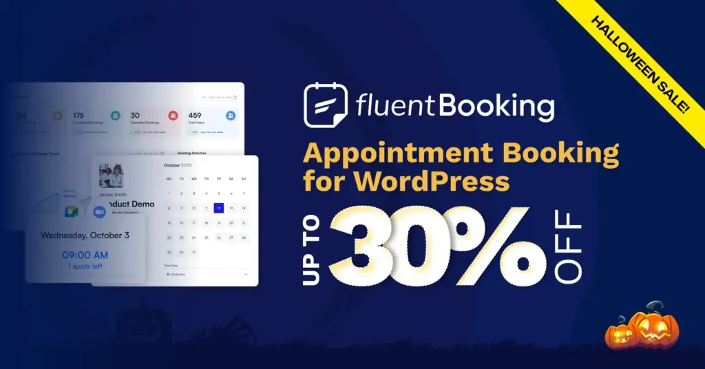 FluentBooking Halloween sale banner