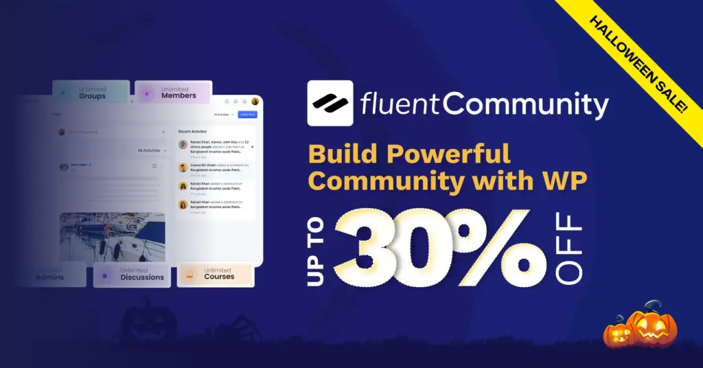 FluentCommunity Halloween sale banner