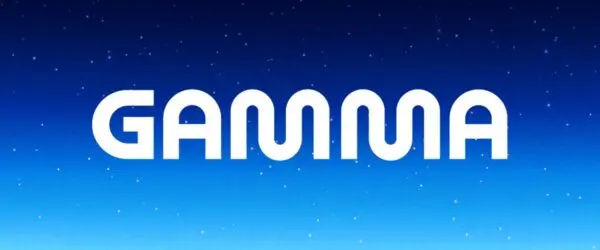 Gamma wordmark on a blue gradient