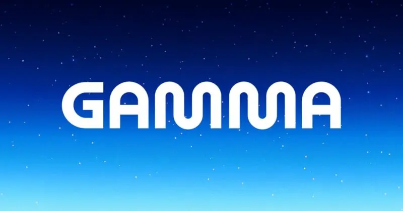 Gamma wordmark on a blue gradient