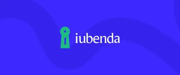 iubenda logo on a blue background