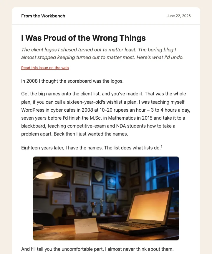 The email MailerHive drafts in MailerPress for each new issue