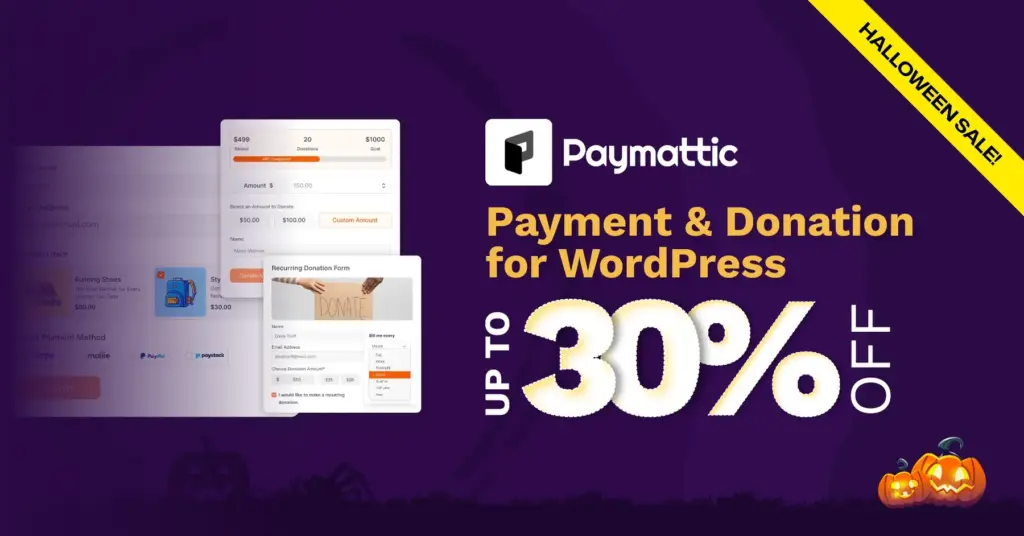 Paymattic Halloween sale banner