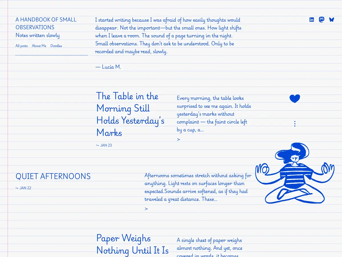 Primarium official WordPress theme preview with handwriting-inspired typography for personal writing